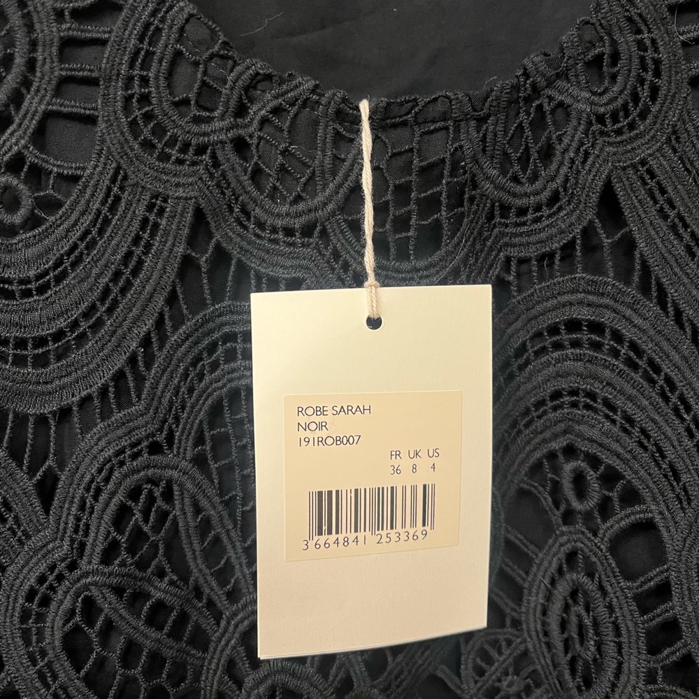 NWT Sezane Sarah Black Lace Mini Dress US 4 FR 36 - Picture 7 of 9
